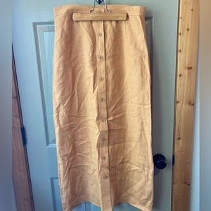 Finity Naturals Maxi Linen Button Skirt Size 12